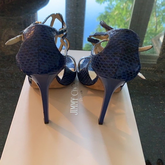 💙Jimmy Choo blue snake skin Lance sandal - Picture 4 of 5